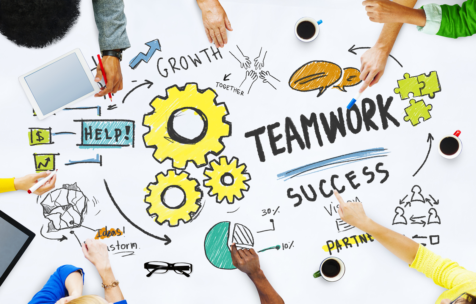 Teamwork Team Together Collaboration Meeting Office Brainstormin